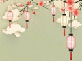 Spring Lantern Festival Design background.generative ai Royalty Free Stock Photo