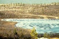 Spring in Lapland lake-forest land, birch elfin