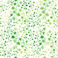 Spring leaves pattern seamless background Green fresh texture Decorative repeat texture with leaf and branches tree Royalty Free Stock Photo