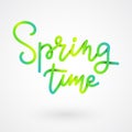 Spring lettering. Spring time paper cut lettering with shadow. Hand drawn calligraphy and brush pen lettering. Design