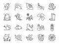 Spring line icon set. Included icons as springtime, season, new born, flower, blooming and more. Royalty Free Stock Photo
