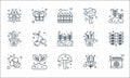 spring line icons. linear set. quality vector line set such as calendar, mushroom, bee, flower, gardening, cactus, grass leaves, Royalty Free Stock Photo