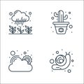 spring line icons. linear set. quality vector line set such as snail, good weather, cactus
