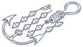 Spring-loaded anchor design for secure mooring, marine technology, vector design Generative AI Royalty Free Stock Photo
