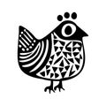 Spring low brow quirky chicken motif. Easter vector farm animal.