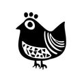 Spring low brow quirky chicken motif. Easter vector farm animal.