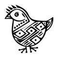 Spring low brow quirky chicken motif. Easter vector farm animal.