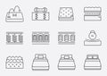 spring mattress icon set