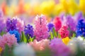 A spring meadow filled with colorful Hyacinth