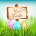 Spring Meadow Vector background for Easter. Element for celebratory design. Template