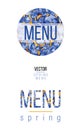 Spring menu design options in watercolor