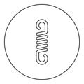 Spring metal coil spiral steel wire flexible icon in circle round black color vector illustration image outline contour line thin
