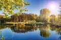 Spring on the mirror lake Royalty Free Stock Photo