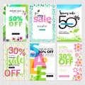 Spring mobile sale banners collection Royalty Free Stock Photo