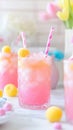 A spring mocktail served in pastel glasses with candy bunny stirrers Royalty Free Stock Photo