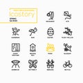 Spring - modern line design style icons set