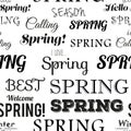 Spring modern typographic seamless pattern.