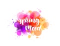 Spring mood - lettering on watercolor splash