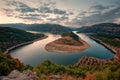 Spring morning along the Arda river, Rhodope Mountains, Bulgaria Royalty Free Stock Photo