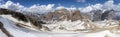 Spring mountains panorama of Italian Alps. Dolomites