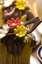 Spring muffins decorated with flower