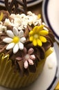 Spring muffins decorated with flower