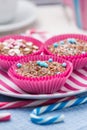 Spring muffins pink sweet cakes dessert