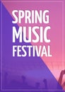 Spring music festival text against pink and blue dual done background