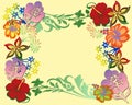 Spring muticolored floral frame