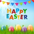 Spring Natural Happy Easter Background Vector Illustration