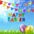 Spring Natural Happy Easter Background Vector Illustration