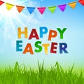 Spring Natural Happy Easter Background Vector Illustration