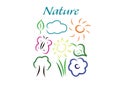 Spring and nature color symbols