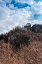 Spring nature in rocky forest of Vrsatec castle of Slovakia