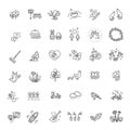 Spring Nature Vector Thin Line Icons. Vector symbols