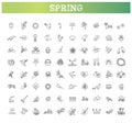 Spring Nature Vector Thin Line Icons. Vector symbols