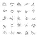 Spring Nature Vector Thin Line Icons. Vector symbols