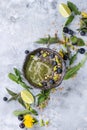 Spring nettle and dandelion smoothie Royalty Free Stock Photo