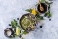 Spring nettle and dandelion smoothie Royalty Free Stock Photo