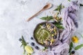 Spring nettle and dandelion smoothie Royalty Free Stock Photo