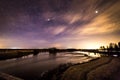 Spring night at the river Royalty Free Stock Photo