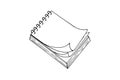 Spring notebook with opening pages. eps10 vector stock illustration. out line