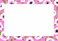Spring Notes blank page empty space with anemone flower. To do planner template on pink background. Daily check list. Vector Royalty Free Stock Photo