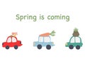 Spring objects on hand drawn cars