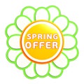 Spring offer green orange flower label