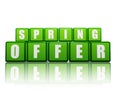 Spring offer - text in green boxes