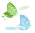 Spring Offer & Winter Sale Stickers Royalty Free Stock Photo