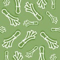 Spring onion line with shadow seamless pattern