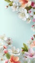 Spring Orchard Floral Corner Frame with Clean Modern White Space Royalty Free Stock Photo