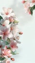 Spring Orchard Floral Corner Frame with Clean Modern White Space Royalty Free Stock Photo